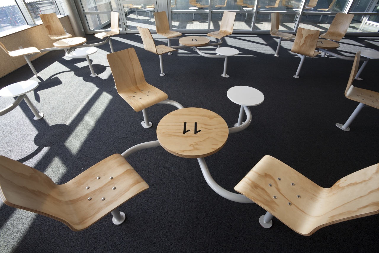 View of steel features at Mt Eden prison chair, floor, flooring, furniture, product design, table, wood, black