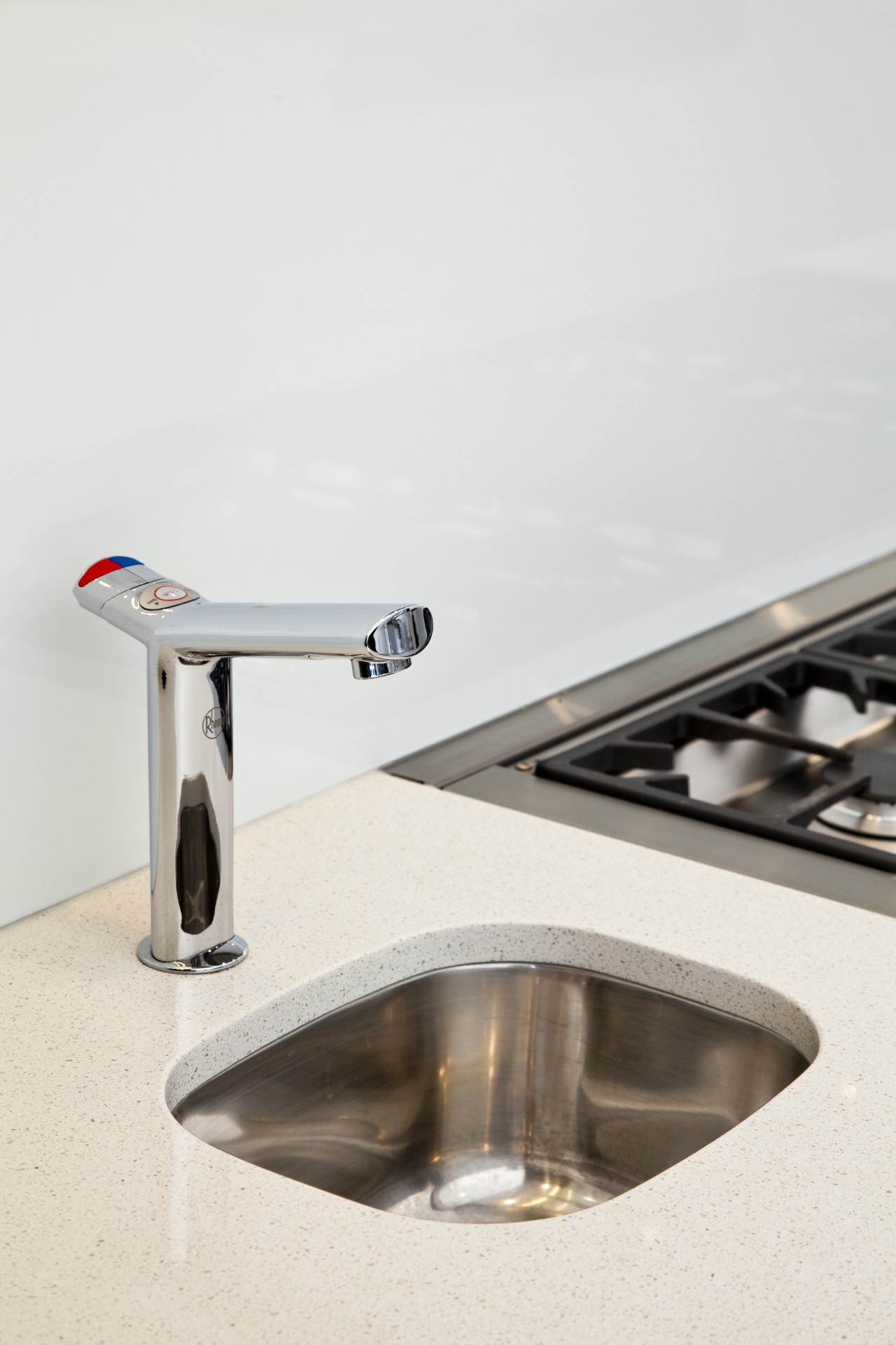 Kitchen designed by Leonie Von Sturmer of Von product design, tap, white