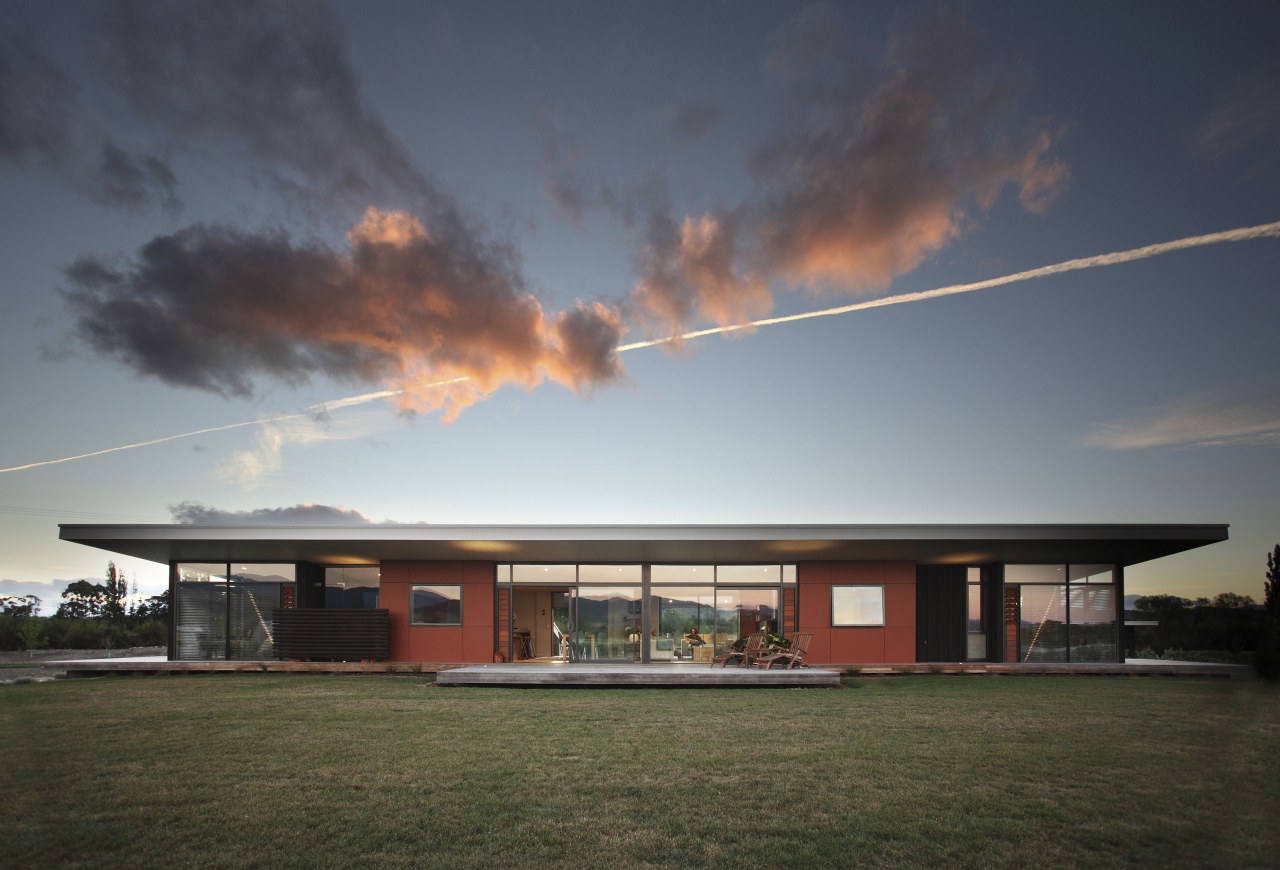 View of exterior paint option by Resene Paints. architecture, cloud, evening, facade, home, horizon, house, meteorological phenomenon, real estate, residential area, roof, sky, sunlight, gray