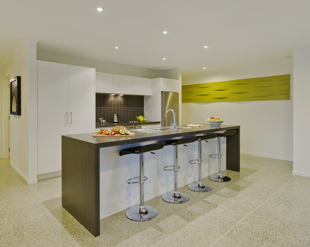 Yellow Fox designers have created a house in countertop, interior design, kitchen, real estate, room, gray