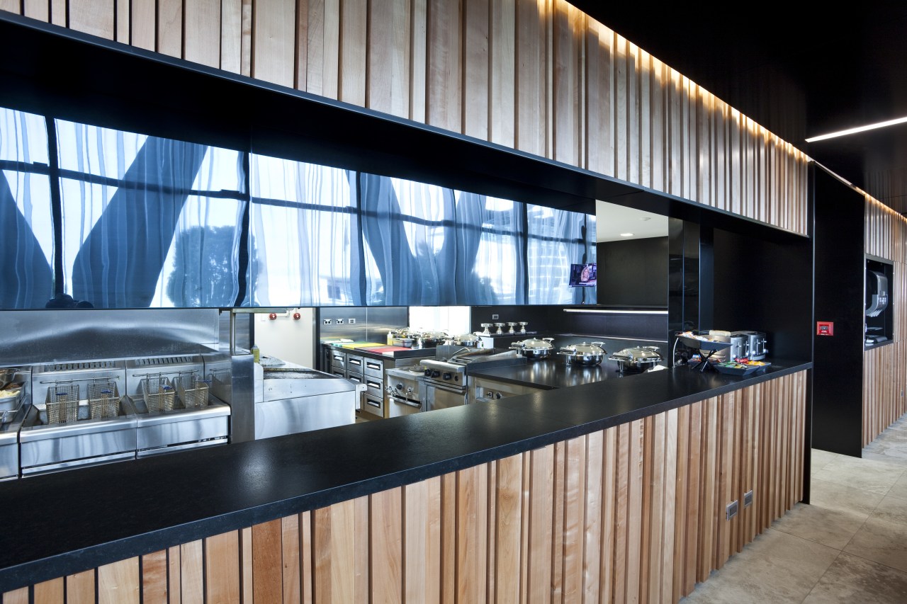 Kitchen at the Novotel Auckland Airport. architecture, interior design, black