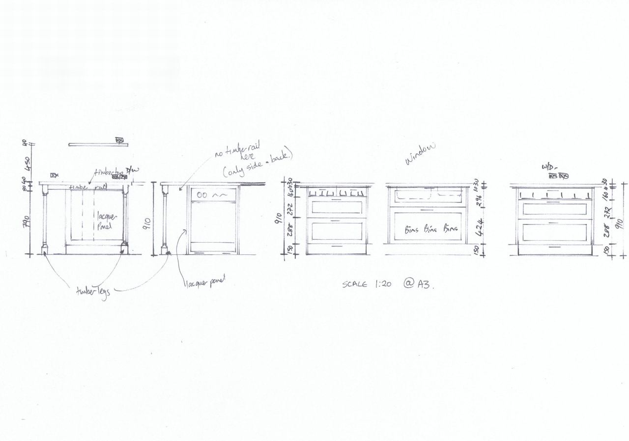 This kitchen was designed by Debra DeLorenzo of angle, area, black and white, design, diagram, drawing, font, line, plan, product, product design, sketch, structure, text, white