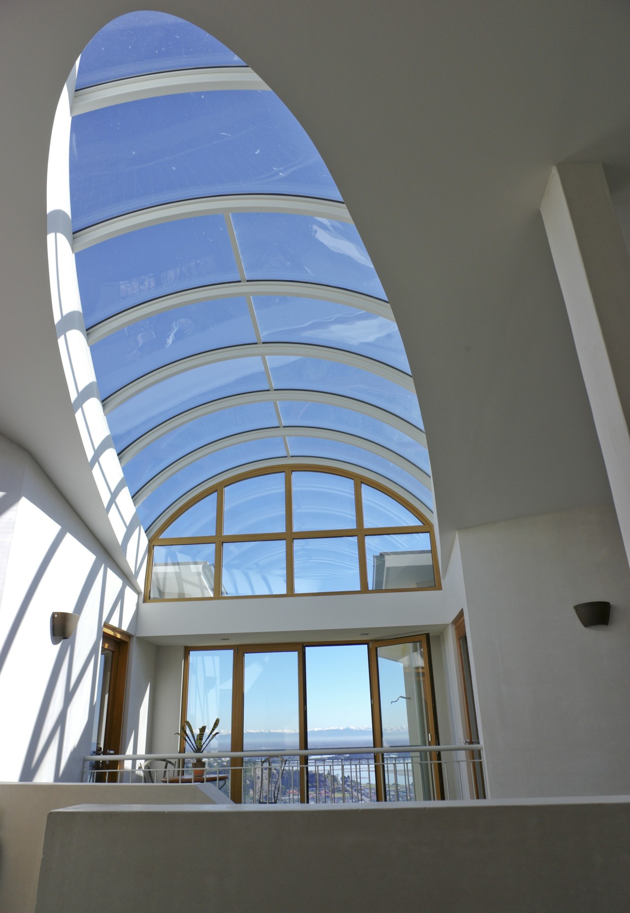 Here is a view of a new innovative architecture, building, ceiling, daylighting, daytime, glass, structure, window, gray