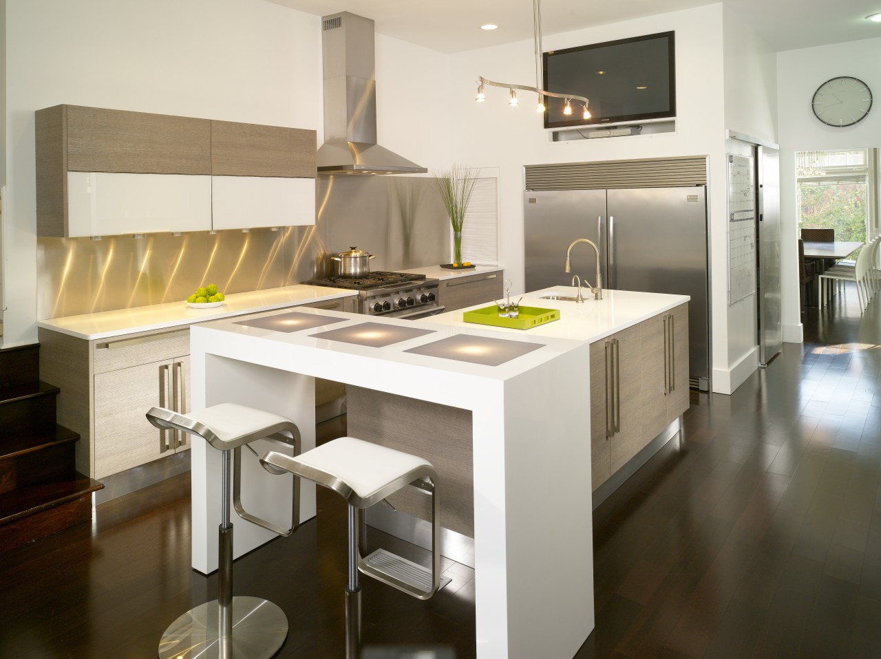 This kitchen by designer Lisa Grider combines Italian cabinetry, countertop, cuisine classique, interior design, kitchen, white, brown