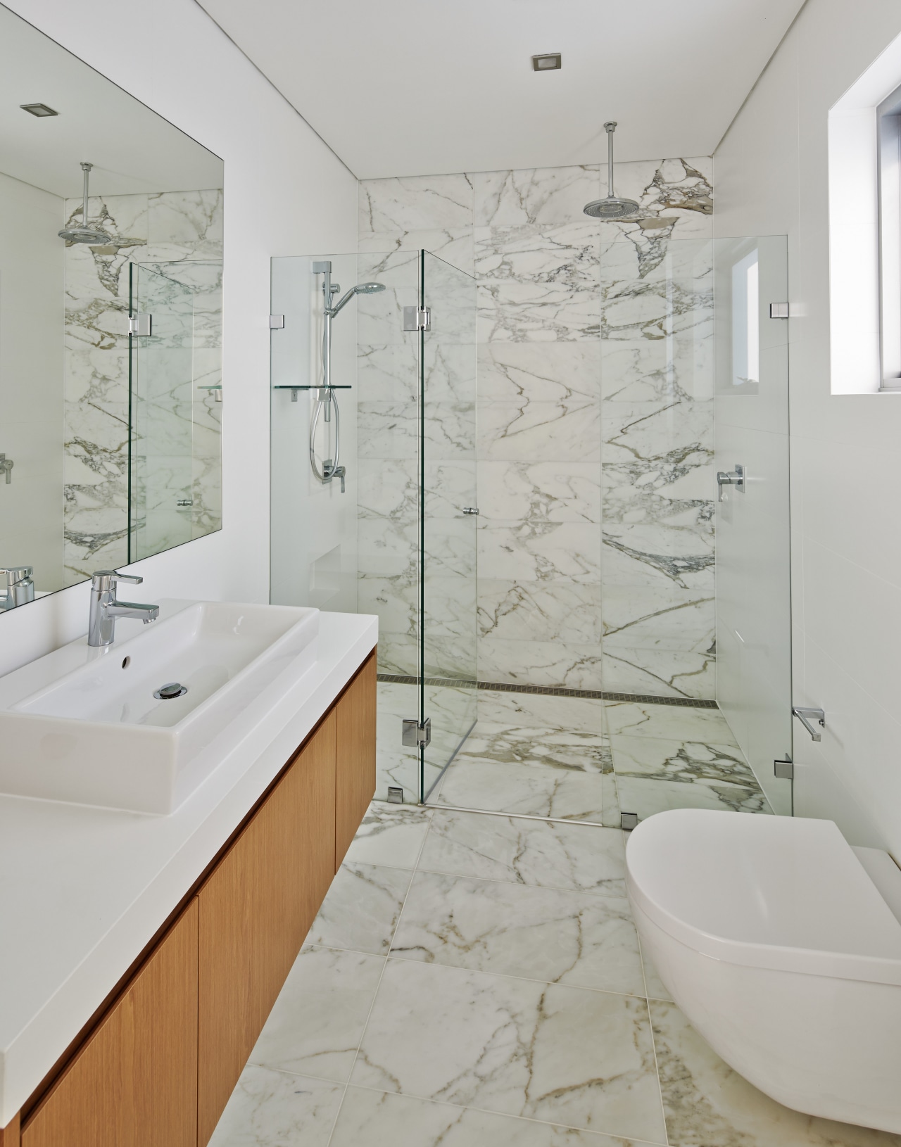 Bathroom in contemporary family home by Starr Constructions bathroom, floor, home, interior design, plumbing fixture, product design, room, tap, tile, wall, gray