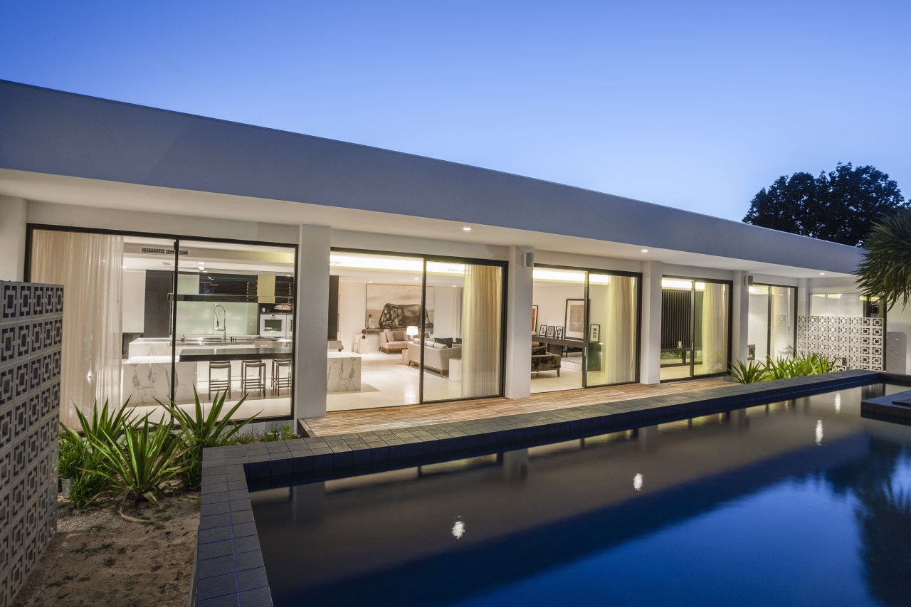 This house opens out directly to a terrace architecture, estate, facade, home, house, property, real estate, residential area, roof, swimming pool, villa, window