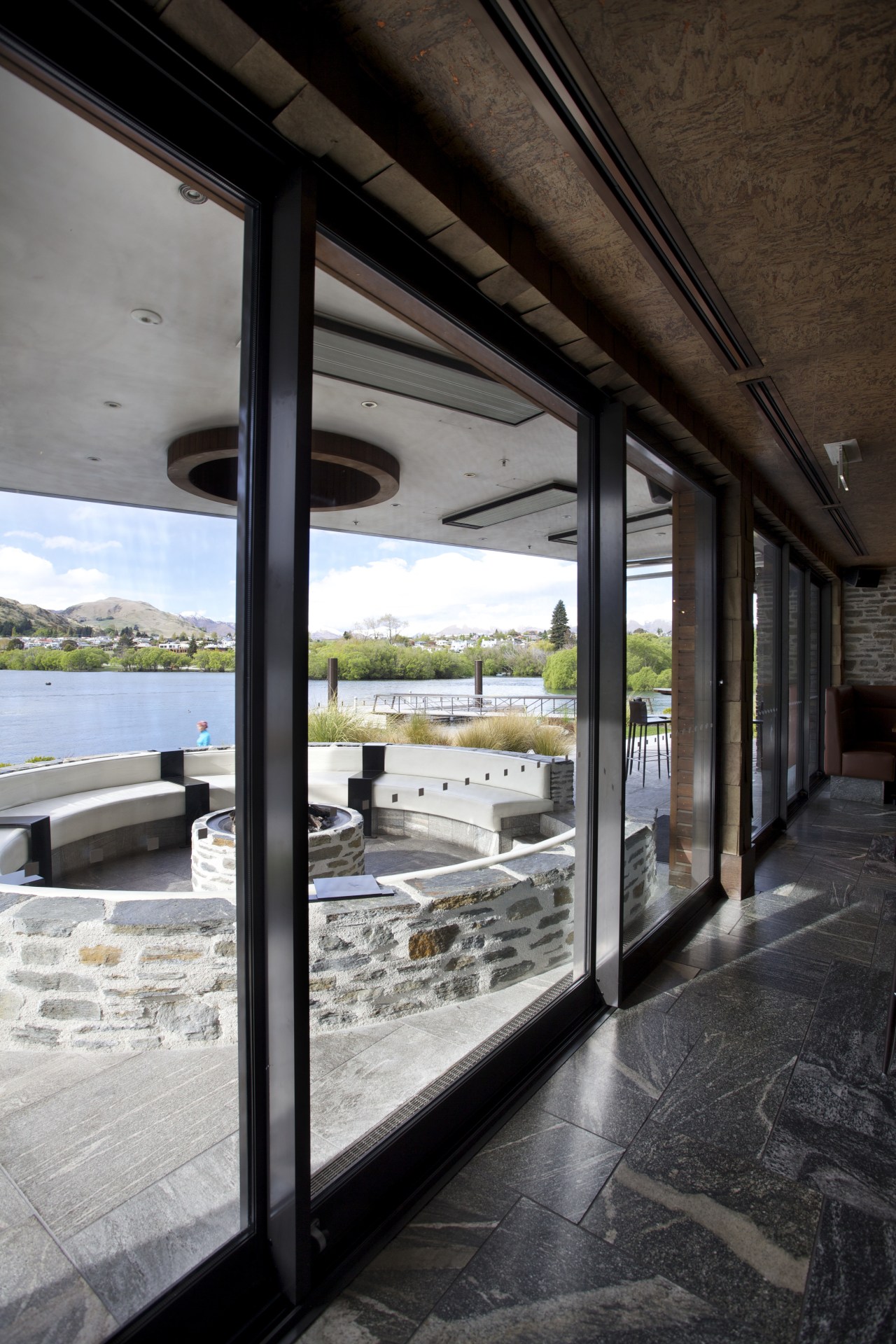 Hilton Queenstown Hotel joinery by Aluminium Systems architecture, glass, house, window, black