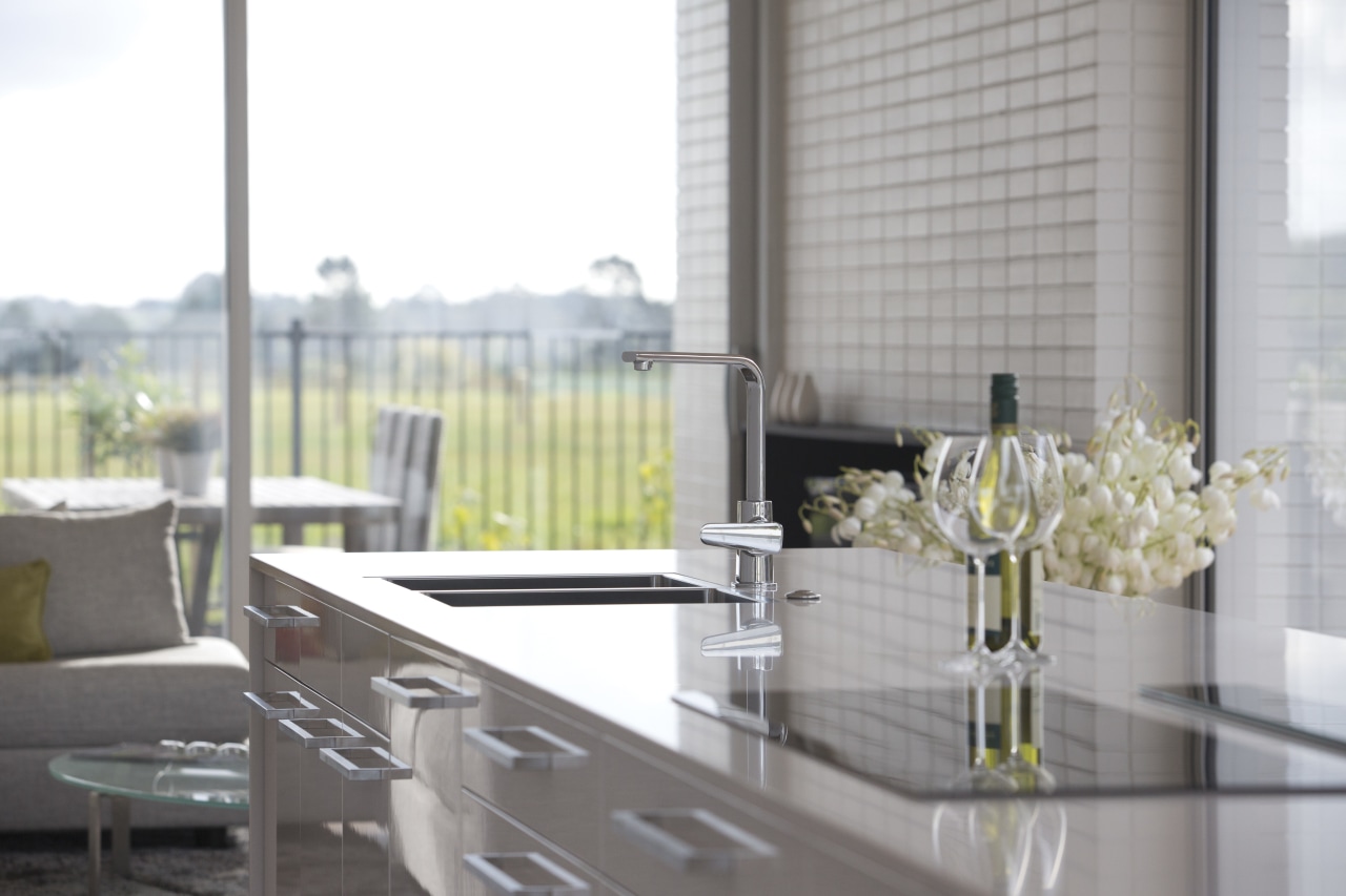 The new Life at Home initiative offers a glass, home, interior design, property, real estate, table, window, window covering, gray, white