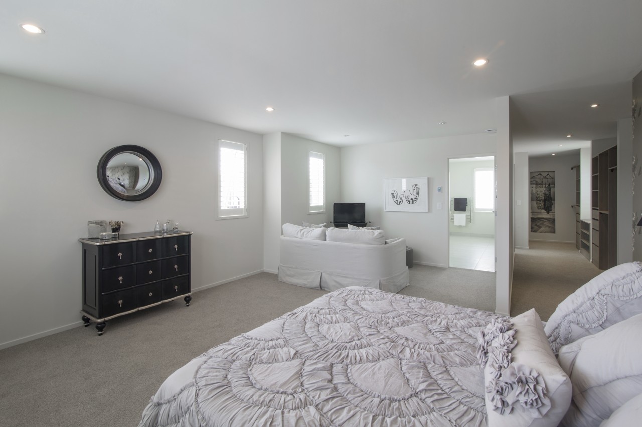 Landmark Homes show home at Karaka Lakes bedroom, ceiling, floor, home, interior design, property, real estate, room, gray