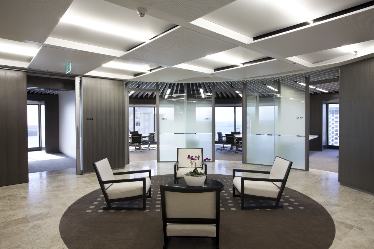 Metal Concepts provided sculptural ceilings for the ANZ ceiling, floor, interior design, lobby, office, real estate, white, gray, black