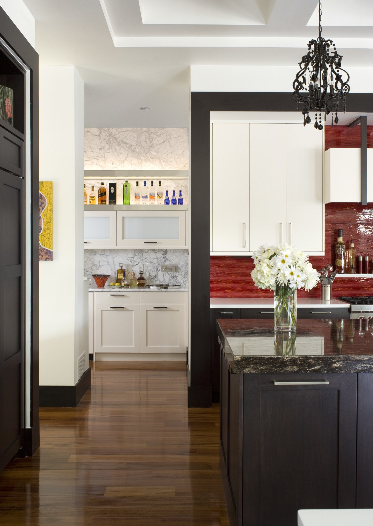 Marble walls in the butlers pantry of this cabinetry, countertop, cuisine classique, home appliance, interior design, kitchen, refrigerator, room, white