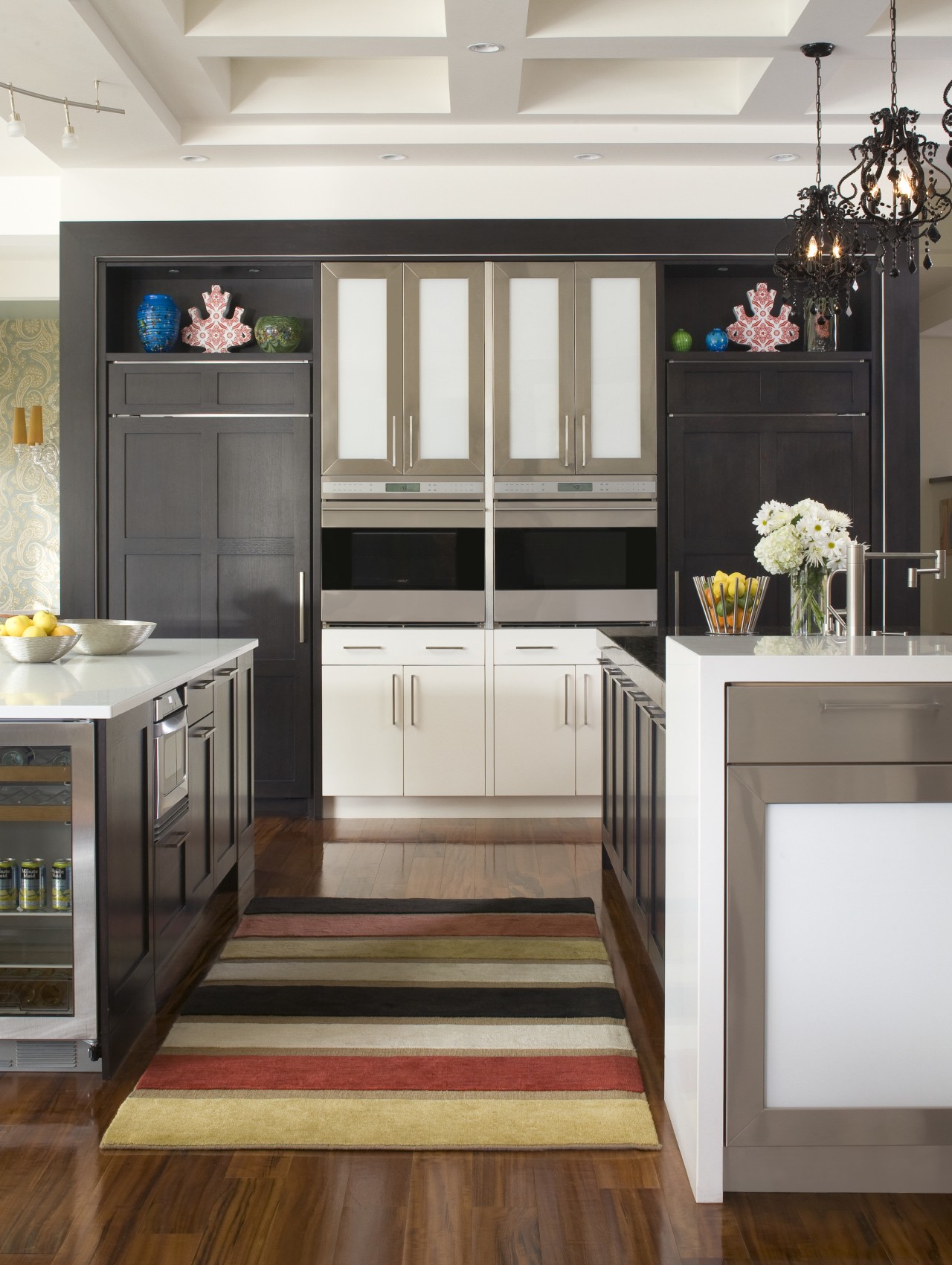 Ebonized wood, back-painted glass and two-pack lacquer are cabinetry, countertop, cuisine classique, hardwood, interior design, kitchen, room, white