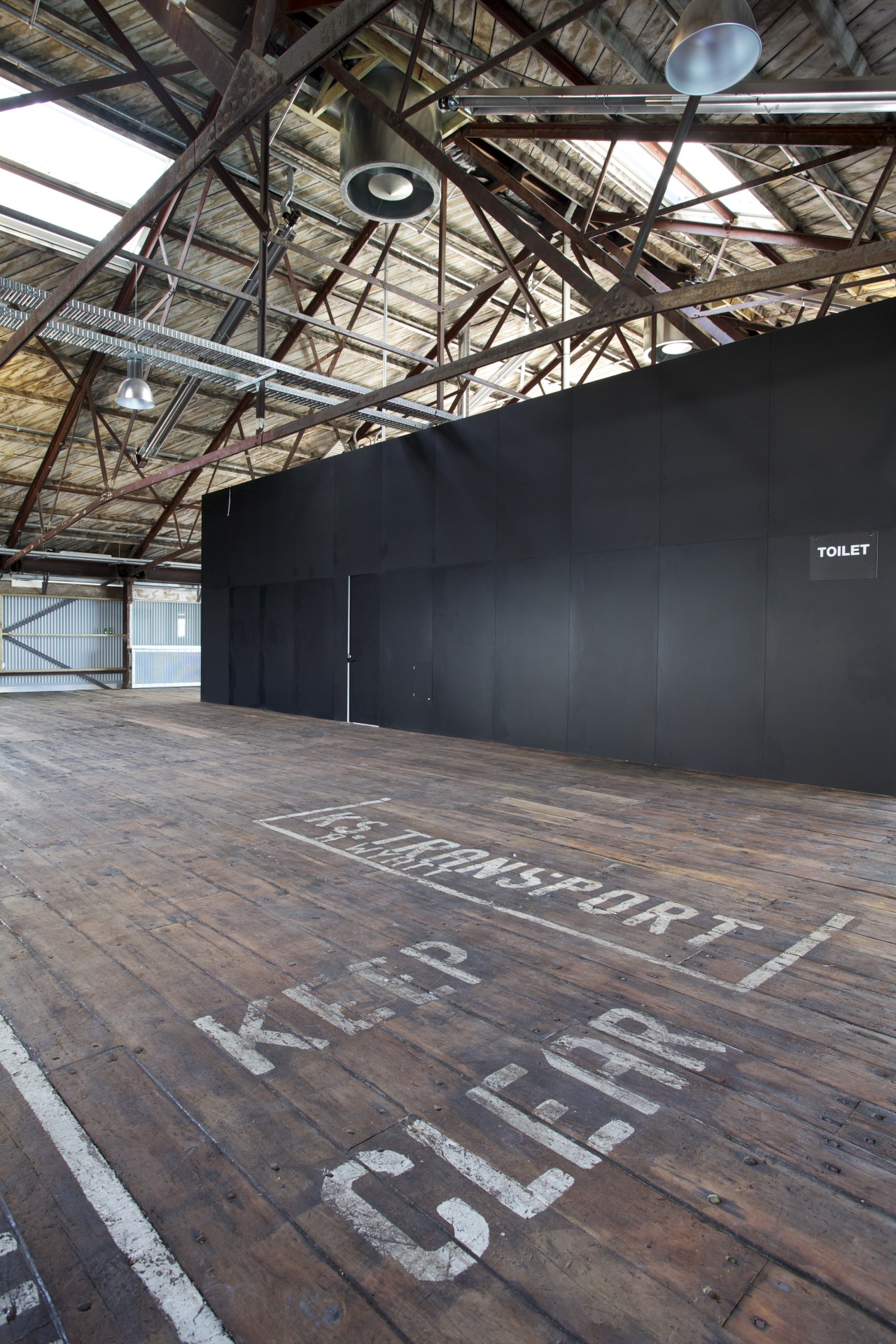 Macrennie Commercial Construction work on Shed 10 architecture, daylighting, floor, flooring, structure, wood, gray, black