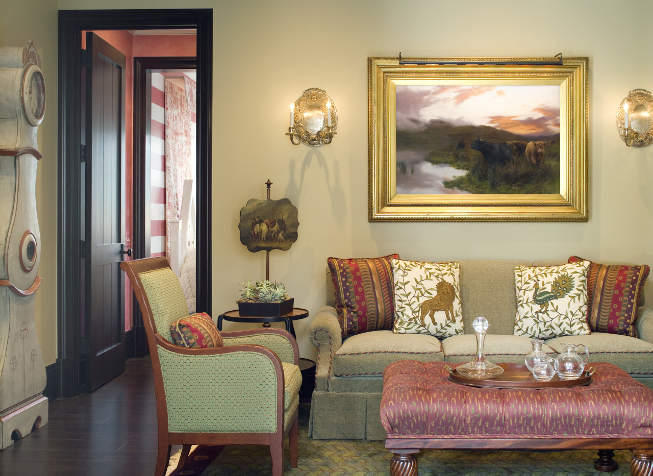 Spanish style interior couch, furniture, home, interior design, living room, real estate, room, suite, table, wall, window, orange