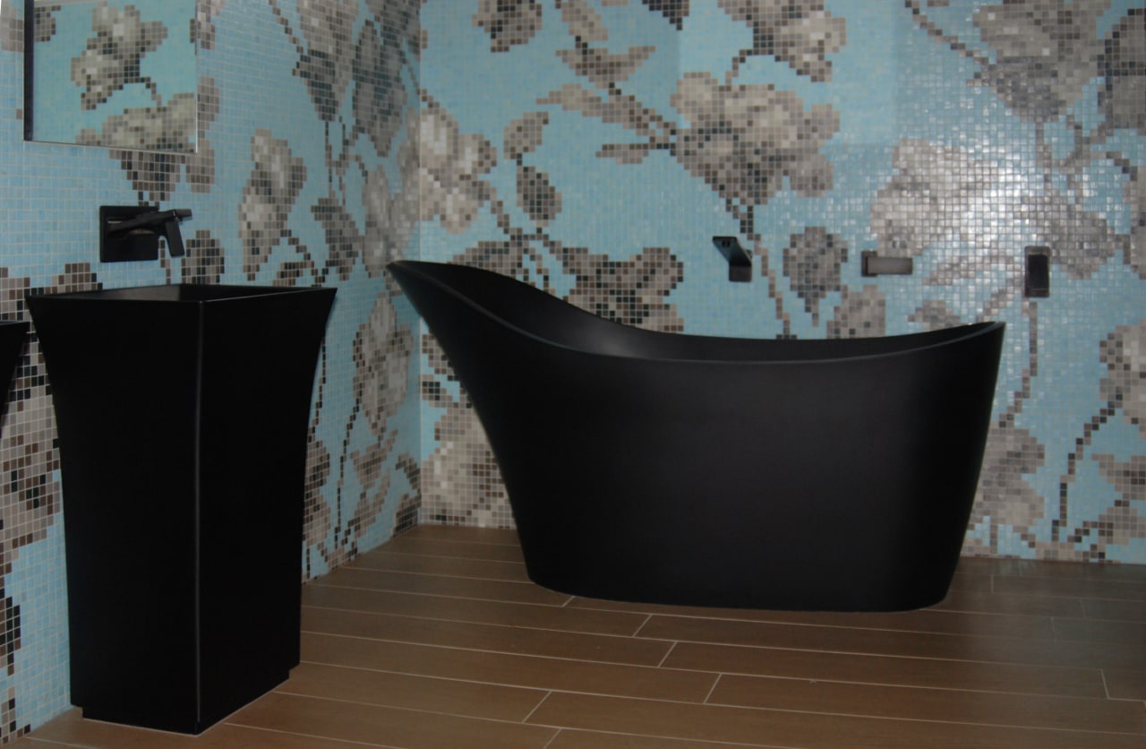 ACS Designer Bathrooms for European designer bathroomware ceramic, design, floor, flooring, furniture, interior design, product design, table, wall, gray, black