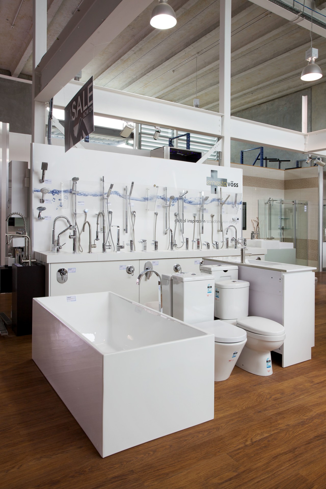 Which shower system, toilet, tub or tap will architecture, floor, furniture, interior design, product design, sink, gray, white