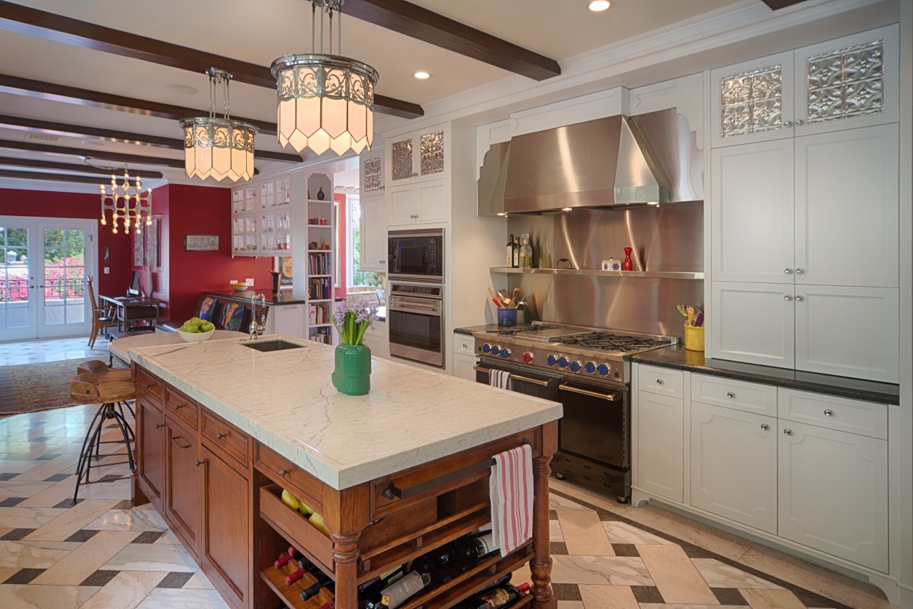 Vintage light fixtures set the tone for this cabinetry, countertop, cuisine classique, interior design, kitchen, real estate, room, gray