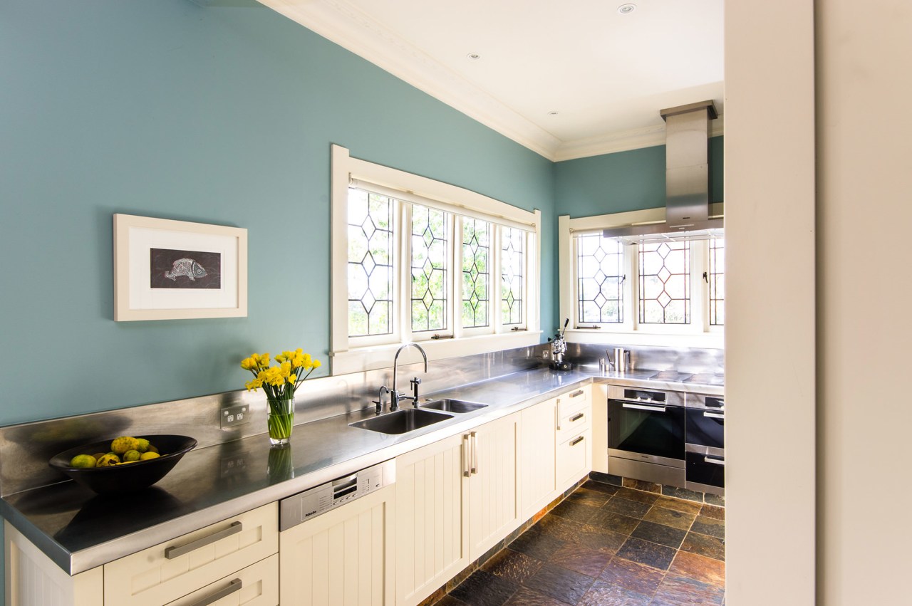 This new kitchen in a traditional Remuera bungalow cabinetry, countertop, cuisine classique, home, interior design, kitchen, real estate, room, window, white, gray