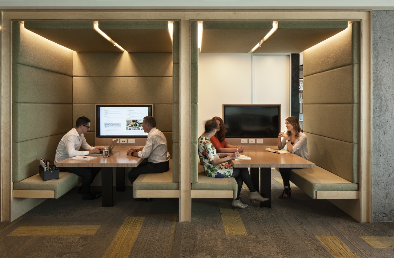 The new breed of agile worker needs the desk, furniture, interior design, office, table, brown