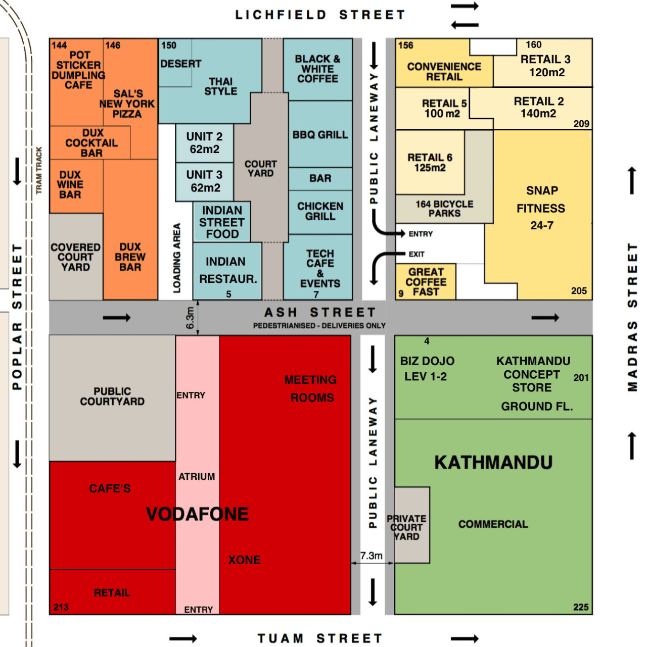 Plan of part of the Christchurch Innovation Precinct area, font, line, text, white