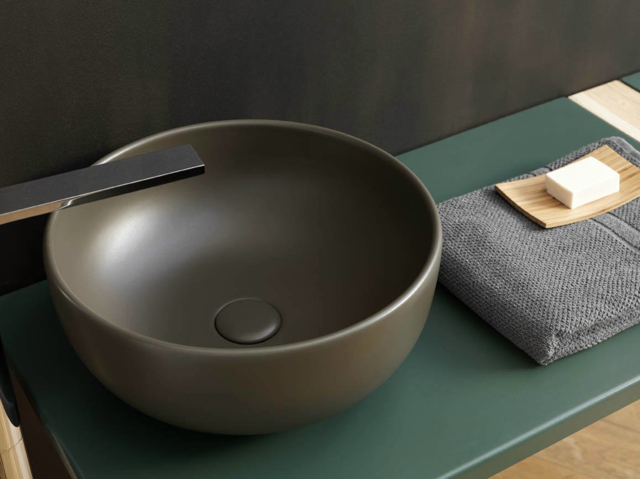 This basin forms part of the Fluid collection bathroom sink, ceramic, cookware and bakeware, plumbing fixture, product design, sink, tableware, black