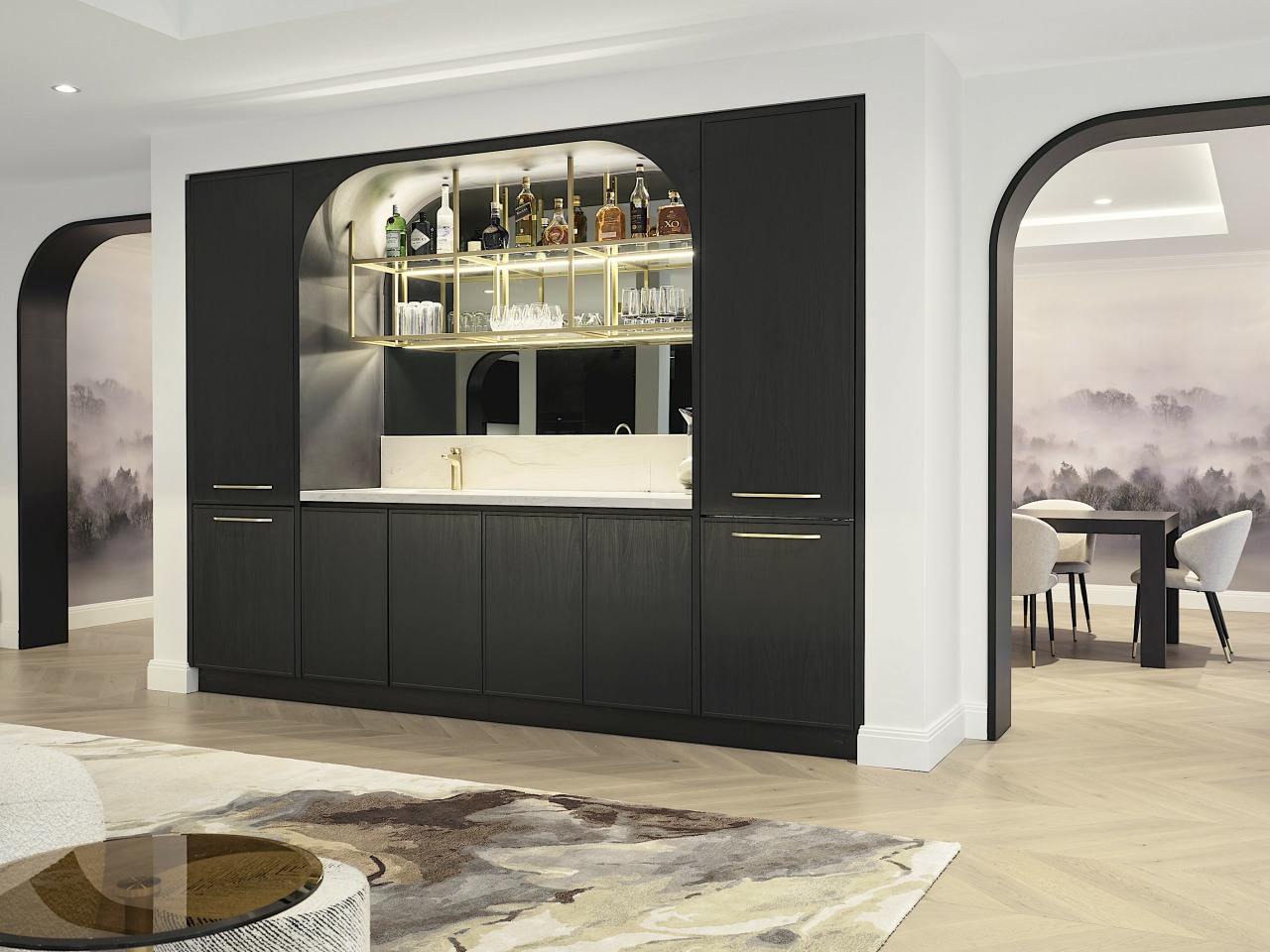 Looking across from the kitchen to the bar 