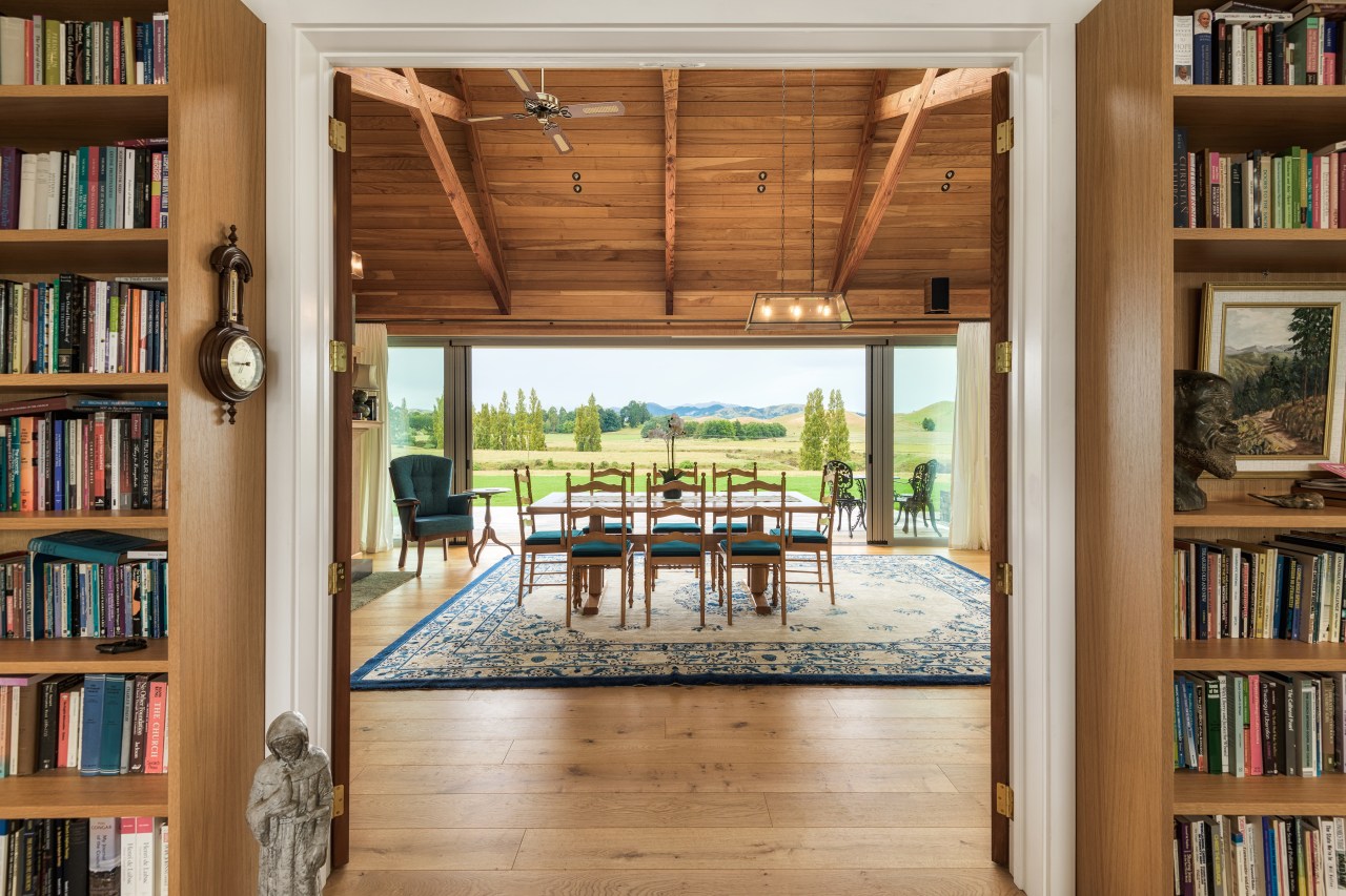 Looking from the entry/library lobby into the main 