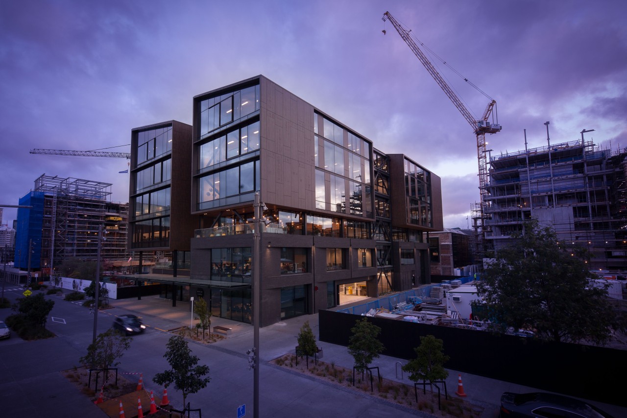 12 Madden Evening Shot Commercial Office - apartment apartment, architecture, building, city, cityscape, commercial building, condominium, corporate headquarters, evening, facade, home, house, metropolis, metropolitan area, mixed use, neighbourhood, real estate, reflection, residential area, sky, urban area, window, blue, purple