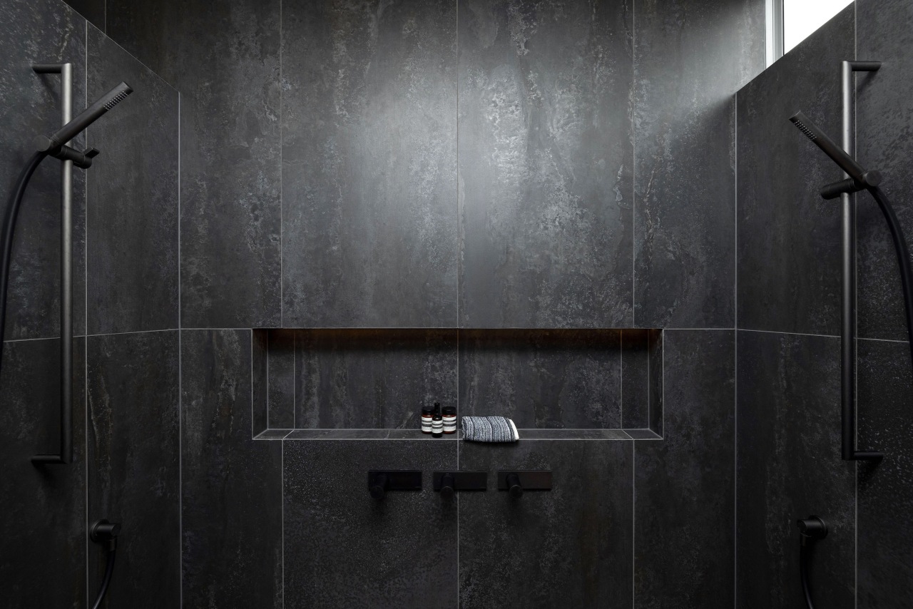 Even the shower has a moody, glamorous air. 