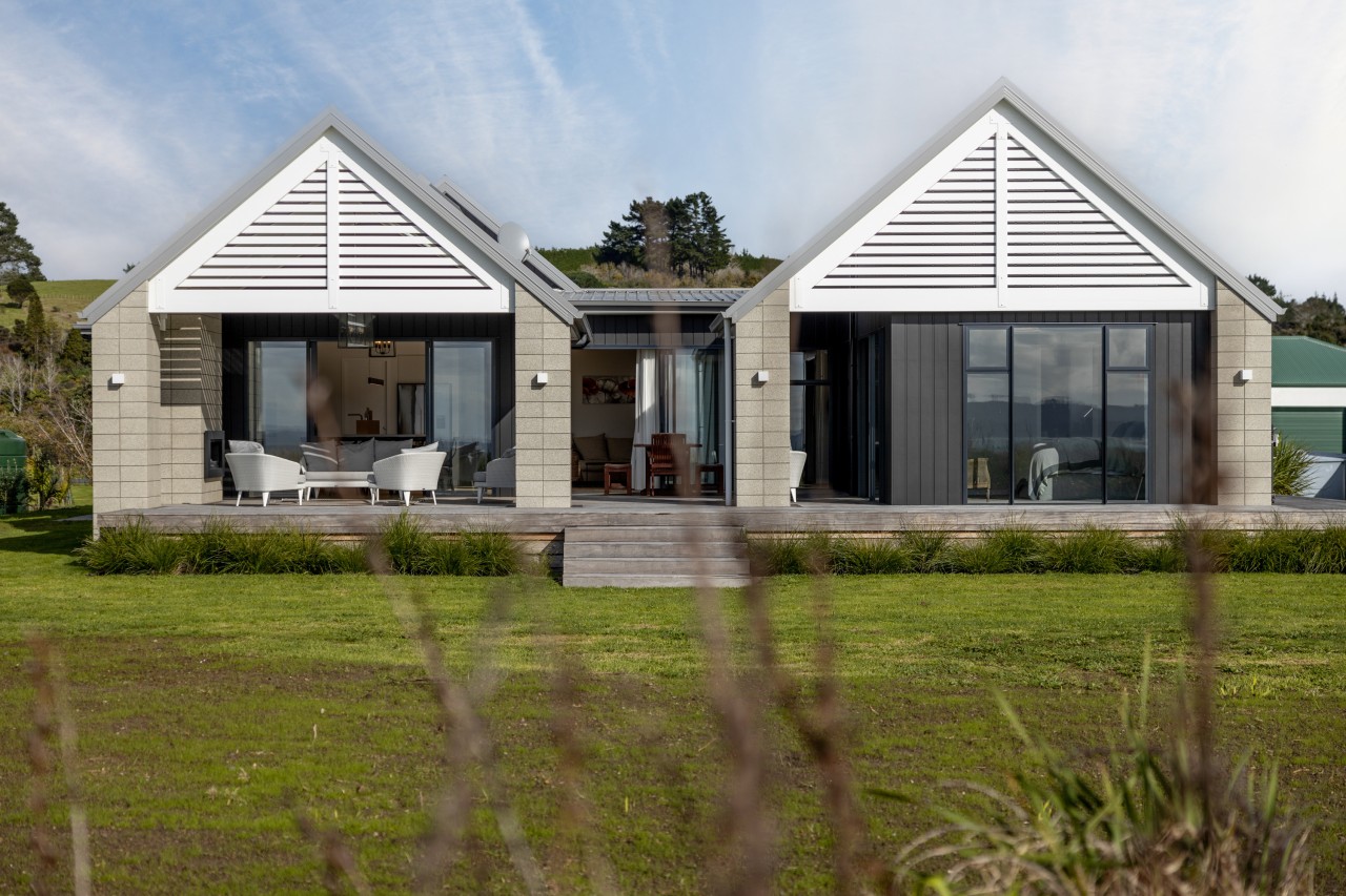 The holiday home opens up to its pristine 