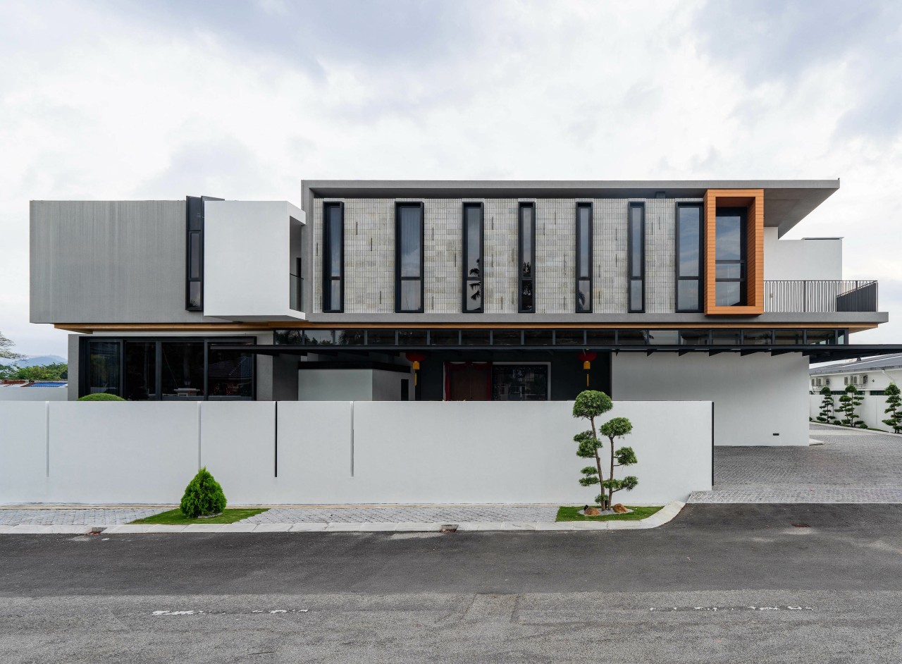 Street view of the multi-generational residence. 