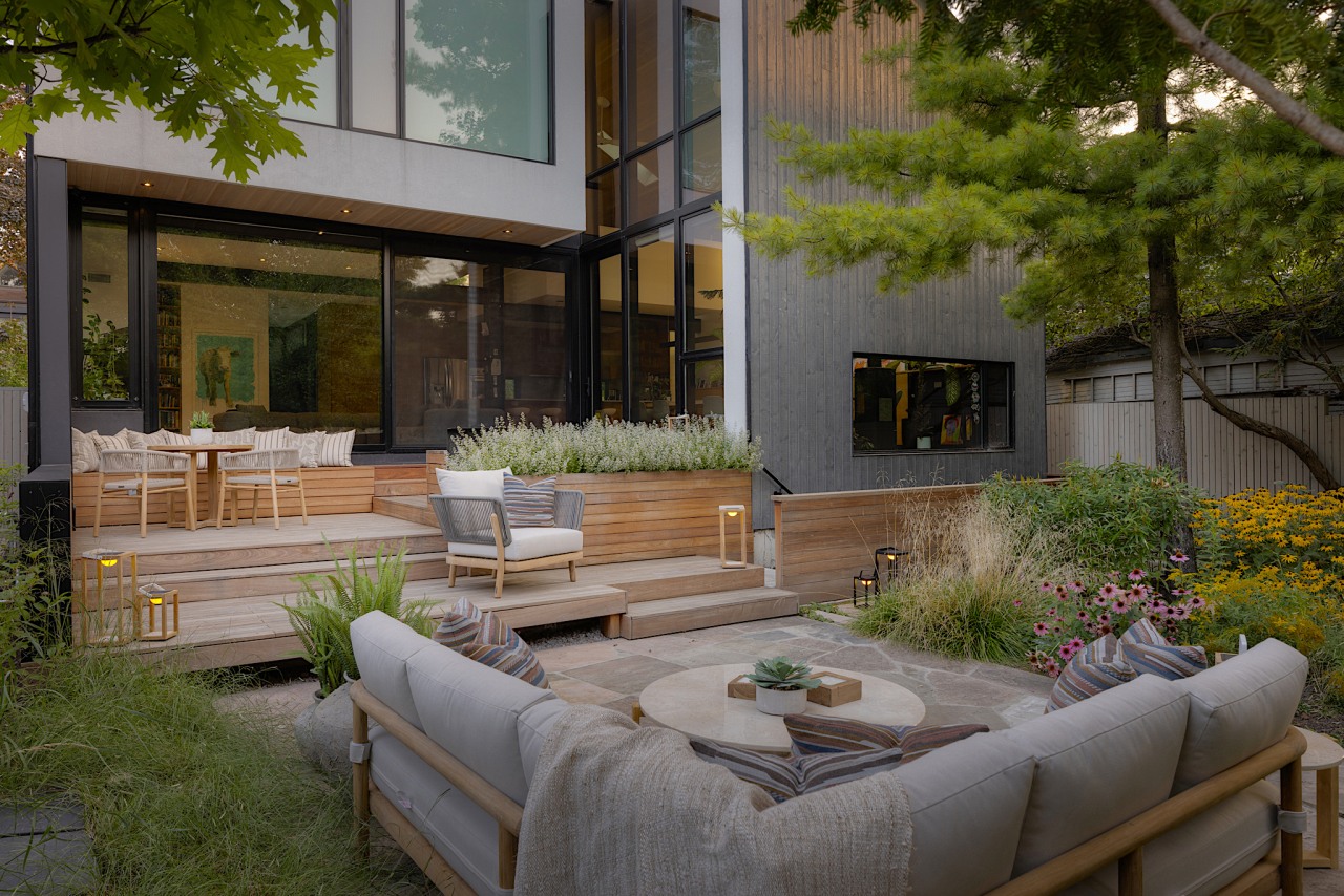 The home’s renovation added a large sliding door 