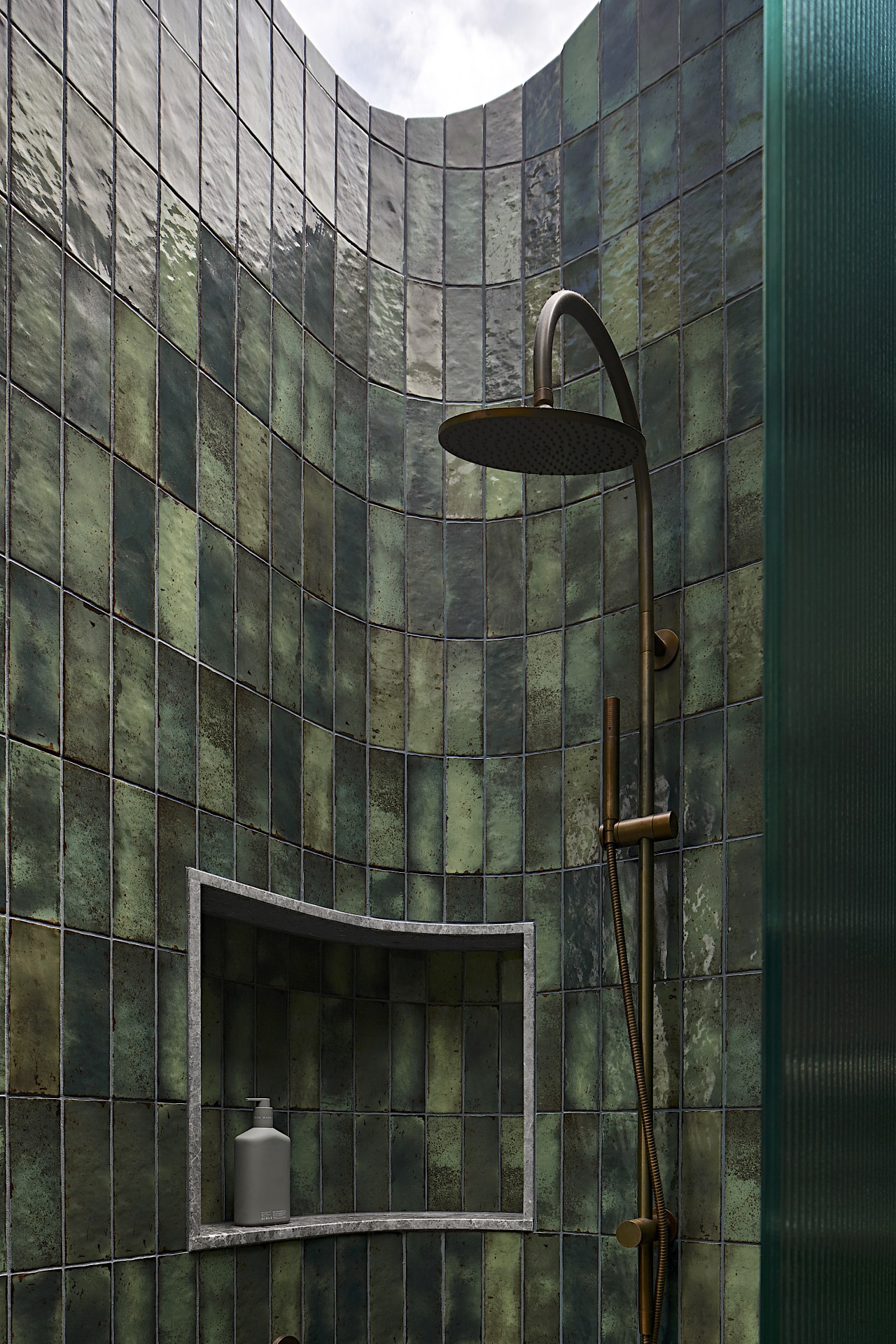 A skylight allows natural light to spill through 