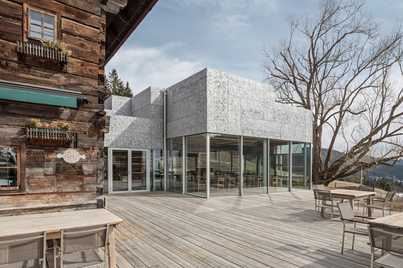 The Salettl and the Wooden House in winter. 