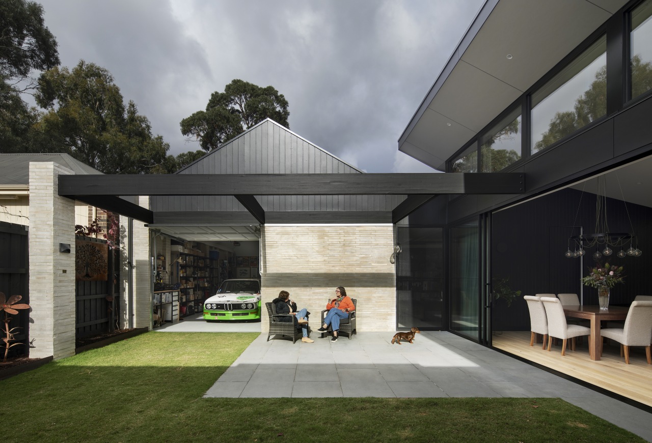 The central courtyard with living to the right 