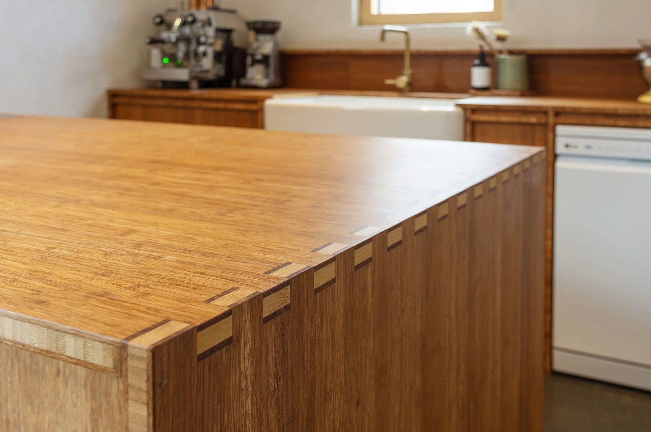 Compressed Coffee Bamboo Panels – woodworking detail. 