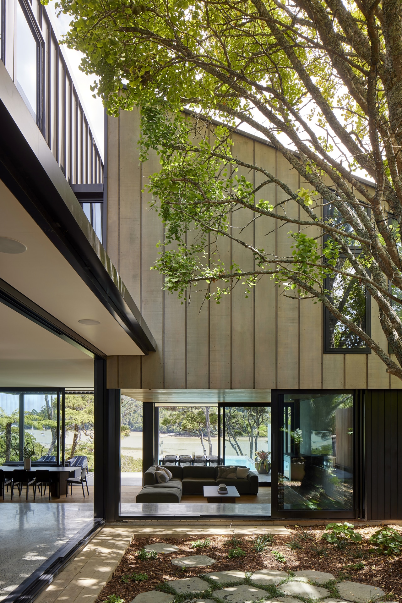The central courtyard – the see-through home makes 