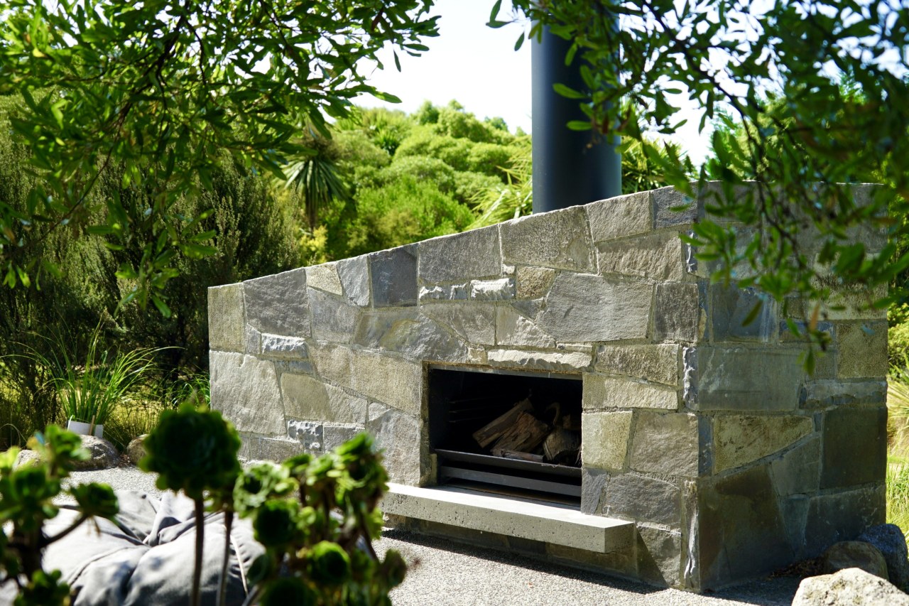 The landscape designers took cues from materials found 