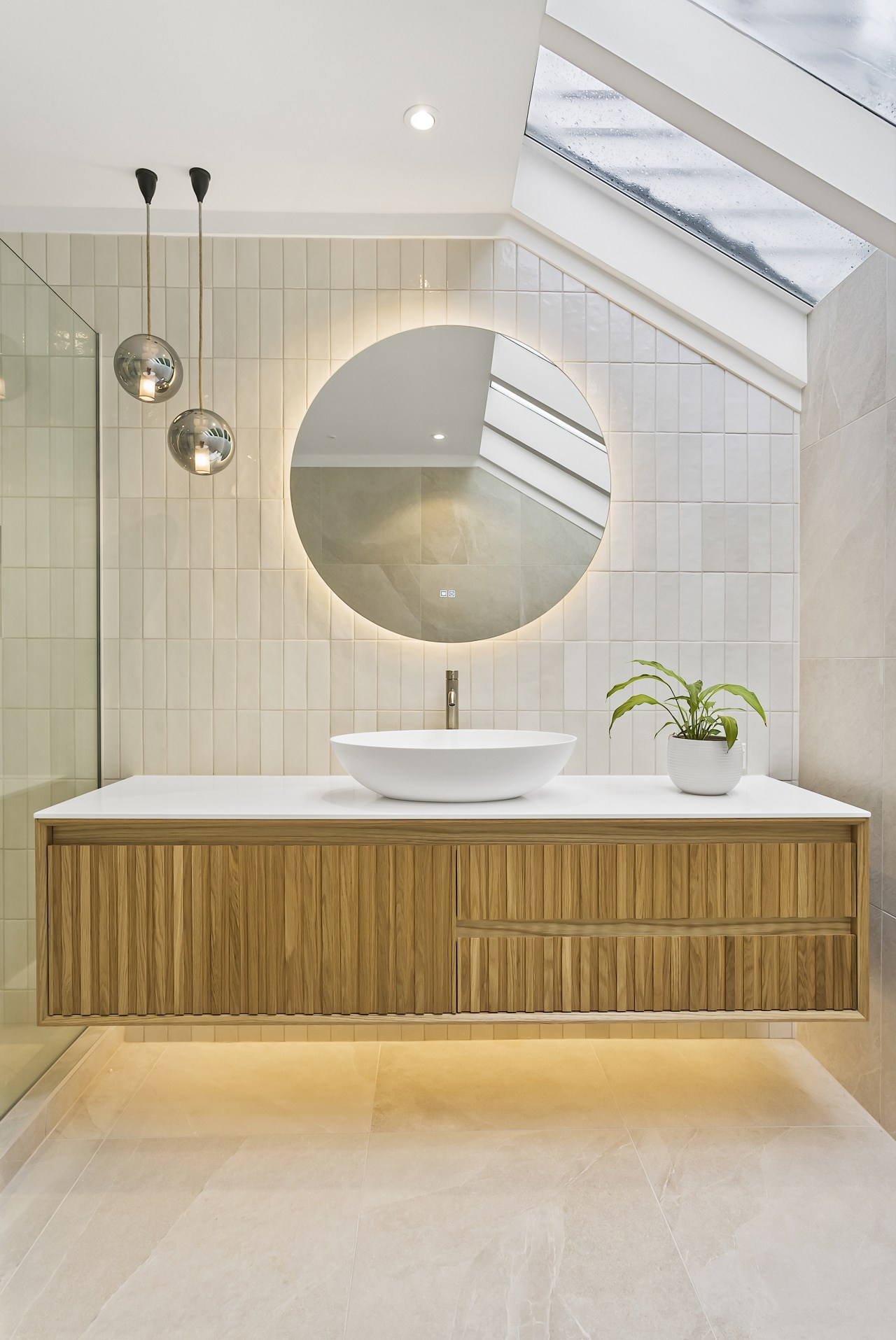 Soft lighting was introduced through an LED mirror 