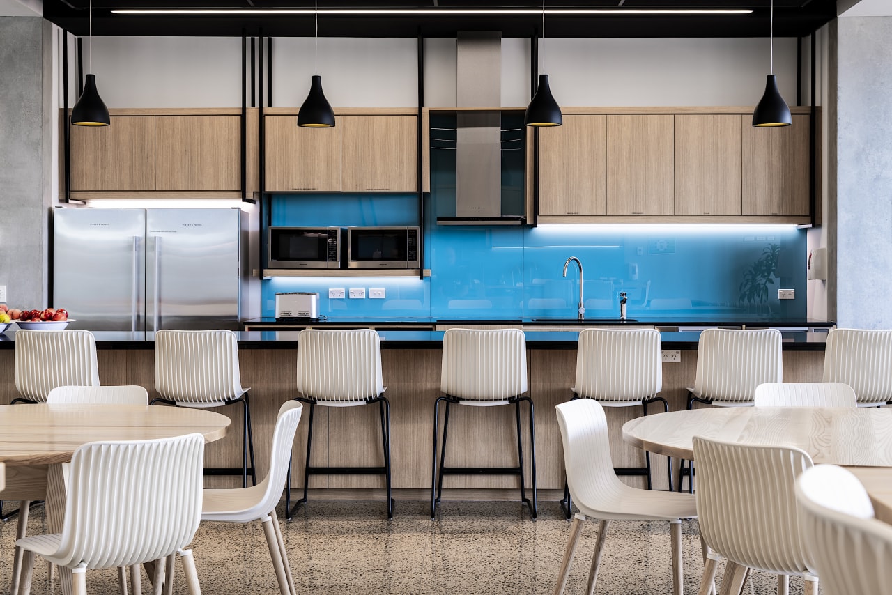 The staff café has food facilities on one 