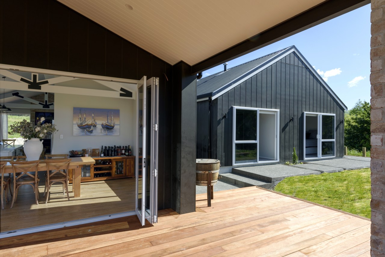 Looking from the expansive covered patio to the 