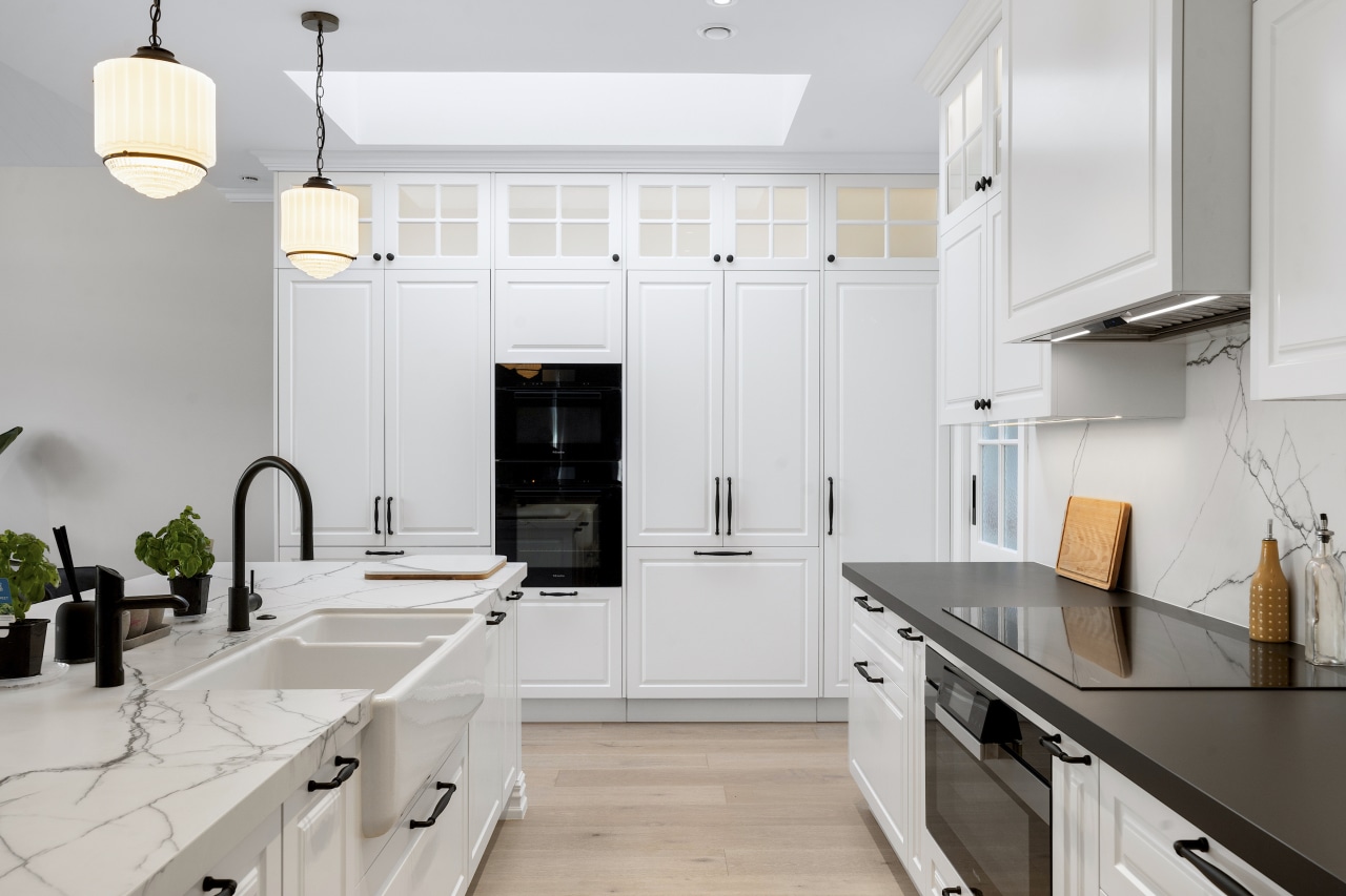 Introduced skylights flood the kitchen and scullery with 