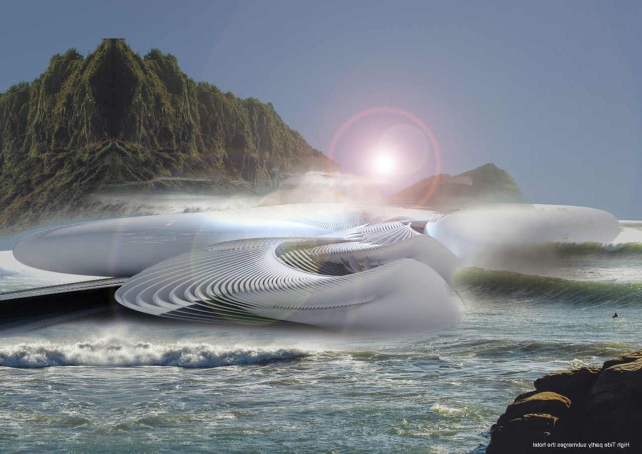 Harmonic Turbine Tidal Hotel coastal and oceanic landforms, horizon, ocean, sea, sky, water, wave, wind wave, gray