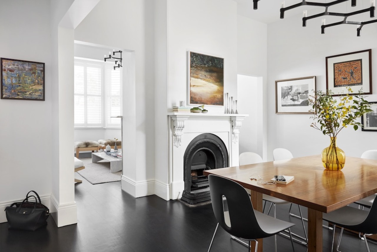 New incisions allow interconnection between the rooms and floor, home appliance, interior design, living room, property, room, white