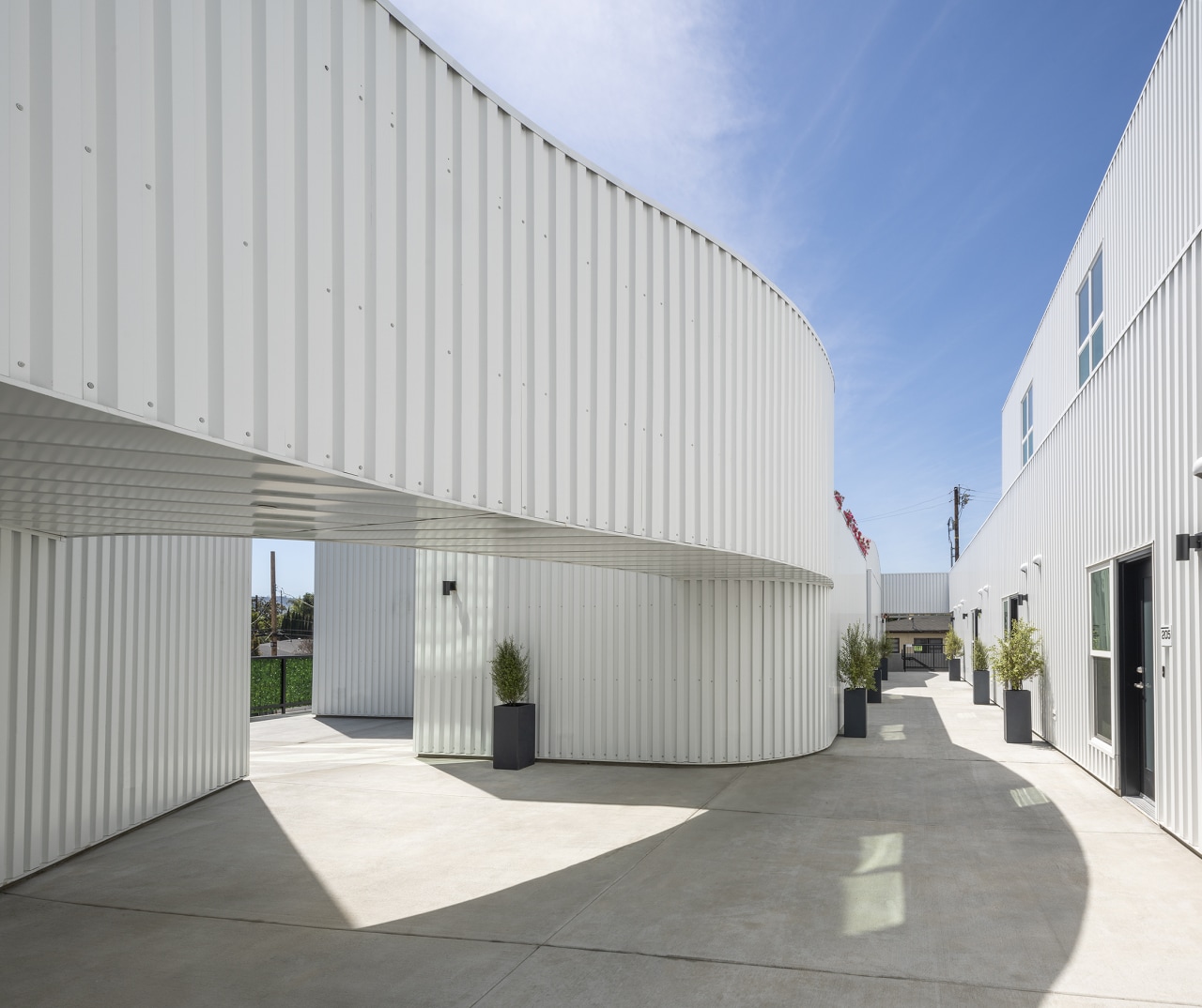The sheltered central courtyard. 