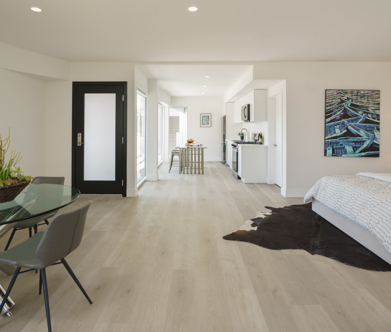 One of the expansive, light-filled apartment interiors. 