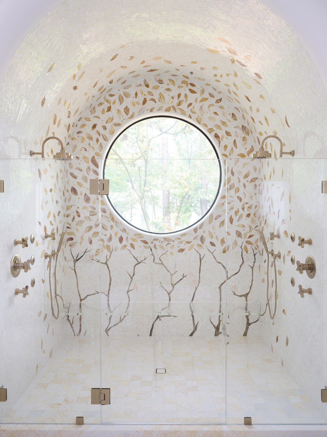 A custom-designed, hand-clipped glass mosaic featuring over 45,000 