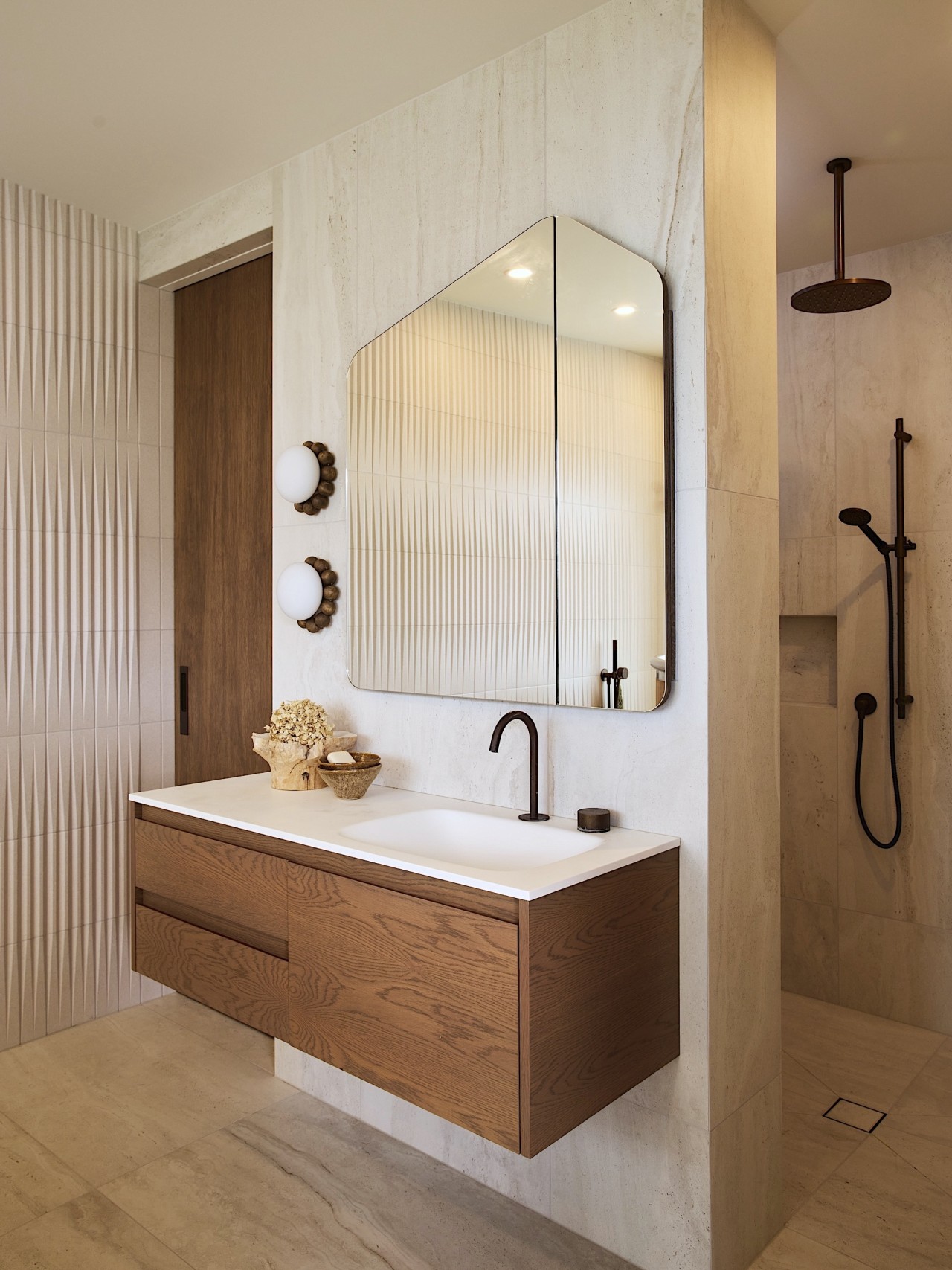 With the bathroom partly on show from the 