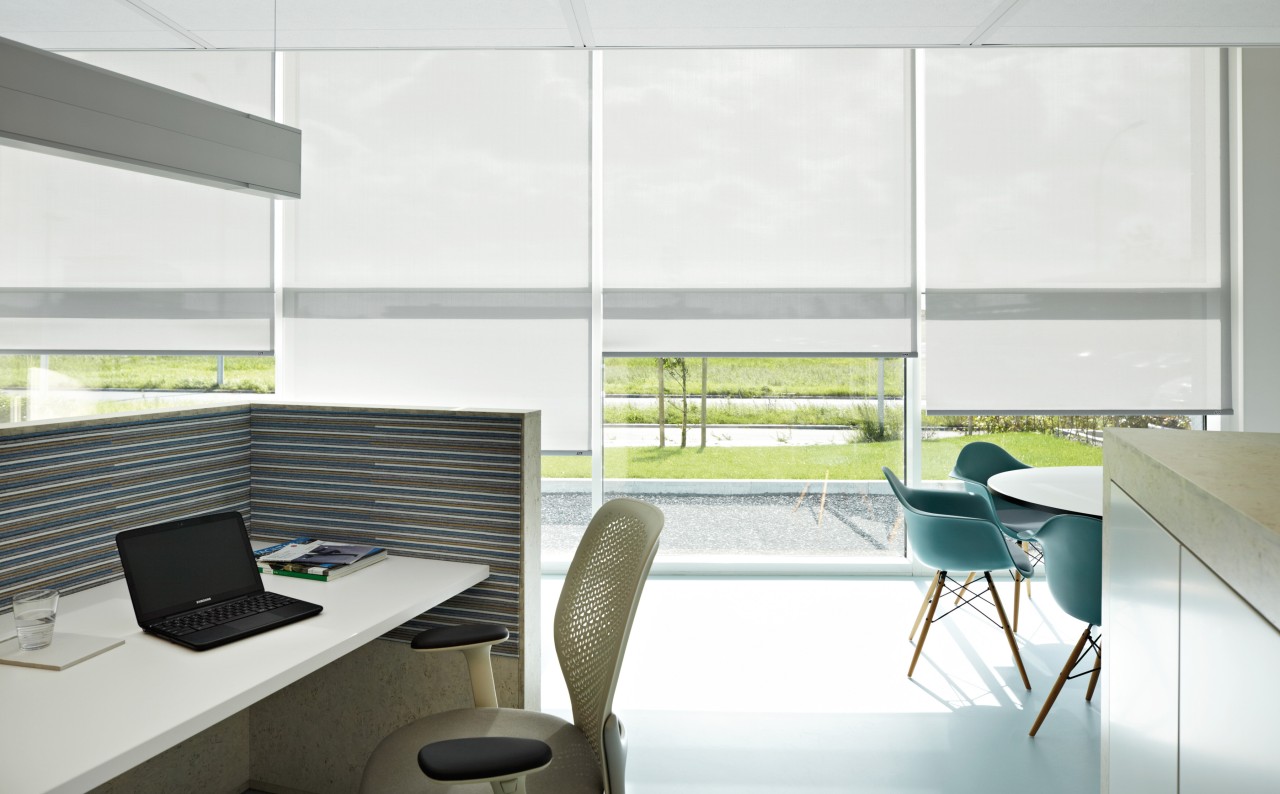 Seen in an office environmet here, Luxaflex blinds 