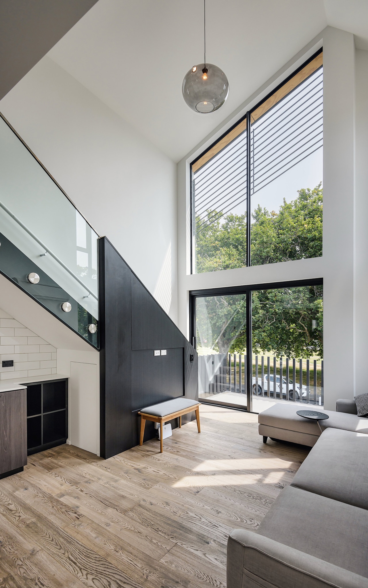 Large picture windows to the street capture and 